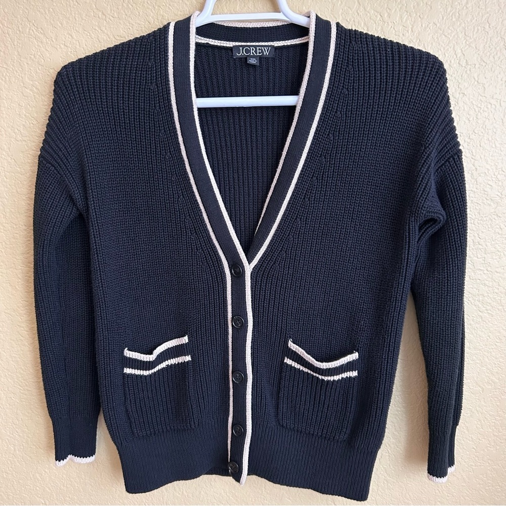 J. Crew Navy V Neck Cardigan Sweater